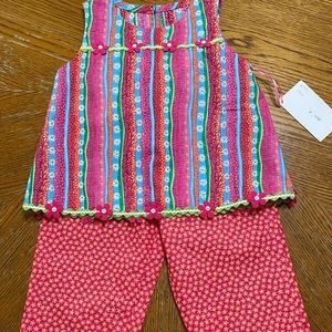 Girls Striped Top & Pants Set, Size 4